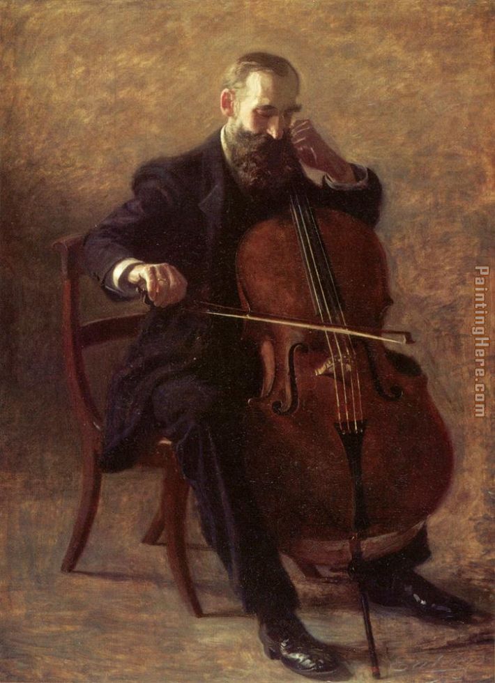 The Cello Player painting - Thomas Eakins The Cello Player art painting
